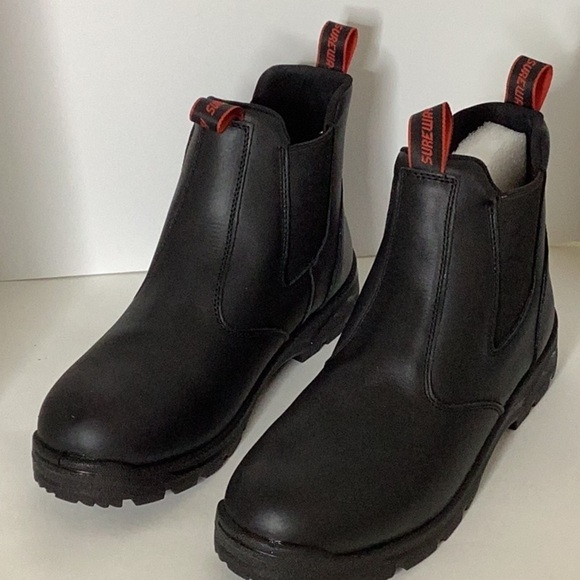 SUREWAY Men's Slip On Black Work Boots Slip/Water Resistant/Mechanic Work Boot - Picture 13 of 13